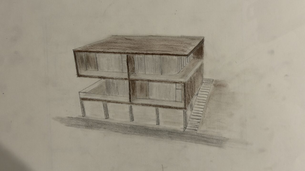 UCLan Degree Show artwork submission by Abdullah AlAli named Avenham Park Stilt House