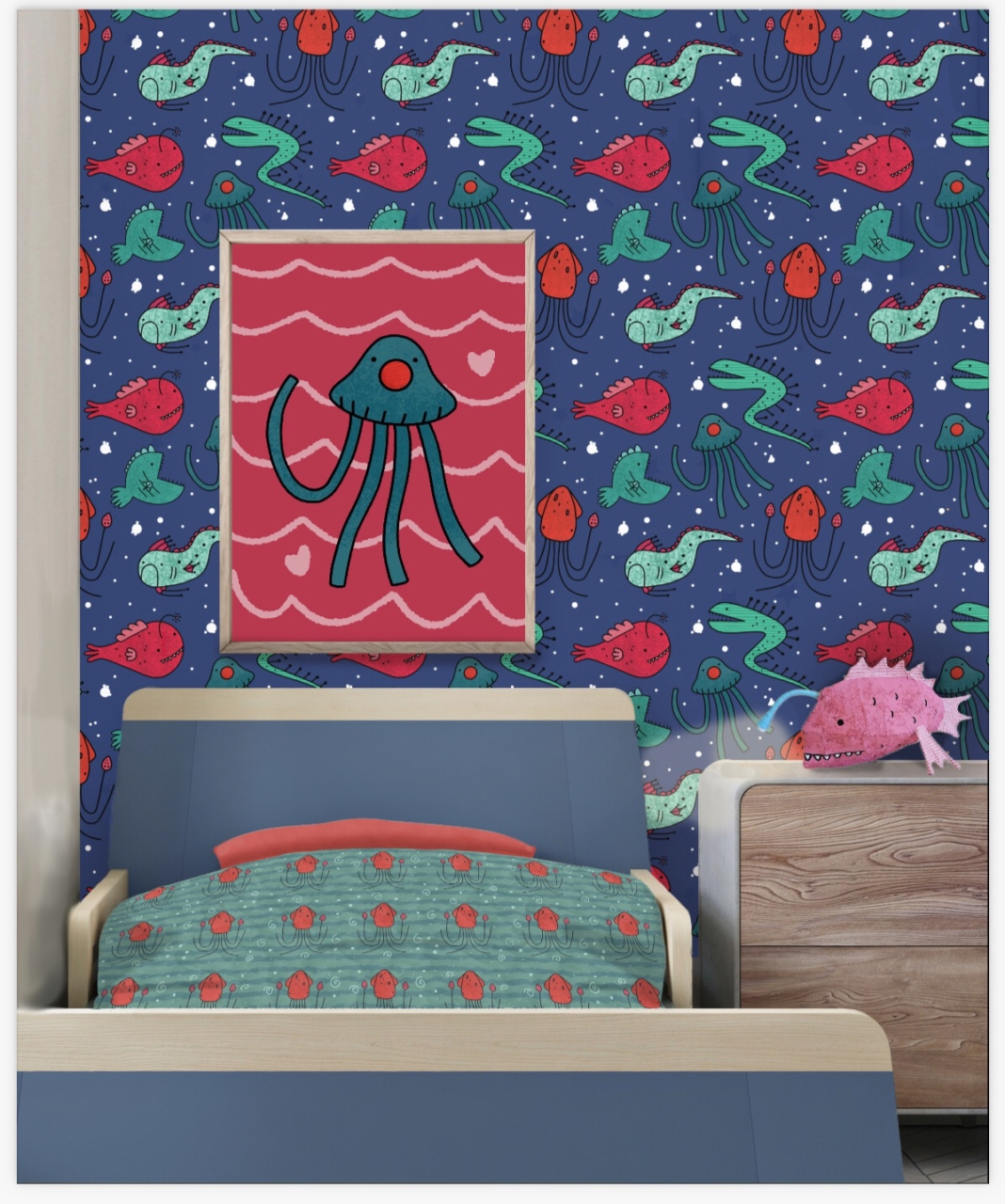 UCLan Degree Show artwork submission by Aeronwen  Simkins named Self initiated/ Deep sea bedroom