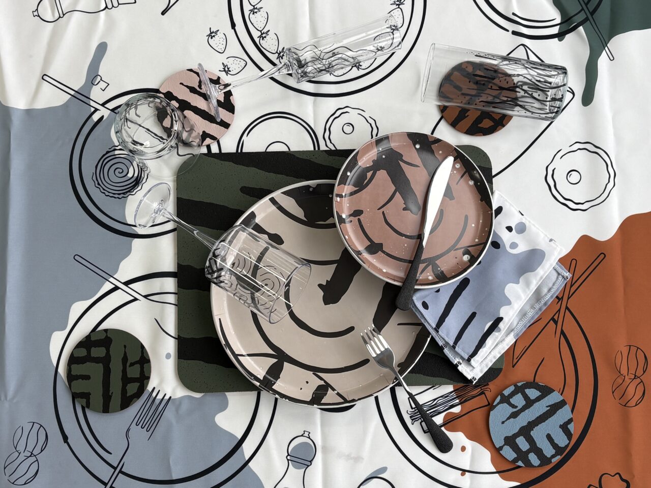 UCLan Degree Show artwork submission by Brad Davies named Table Manners - Podcast Rebrand with Merchandise Collection