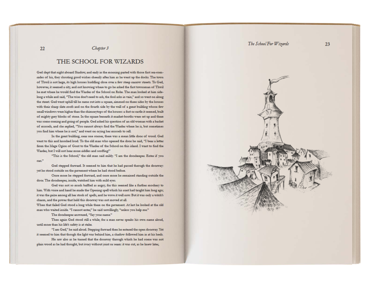 UCLan Degree Show artwork submission by Lucas Keaton Stanley named Re-illustrated edition of 'The Wizard Of Earthsea.'