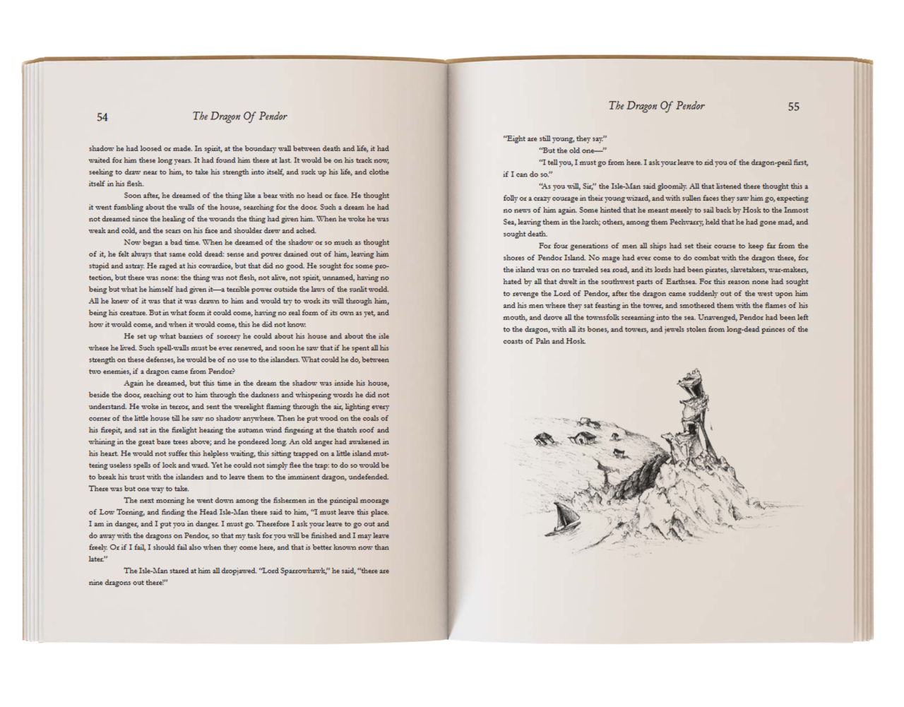 UCLan Degree Show artwork submission by Lucas Keaton Stanley named Re-illustrated edition of 'The Wizard Of Earthsea.'