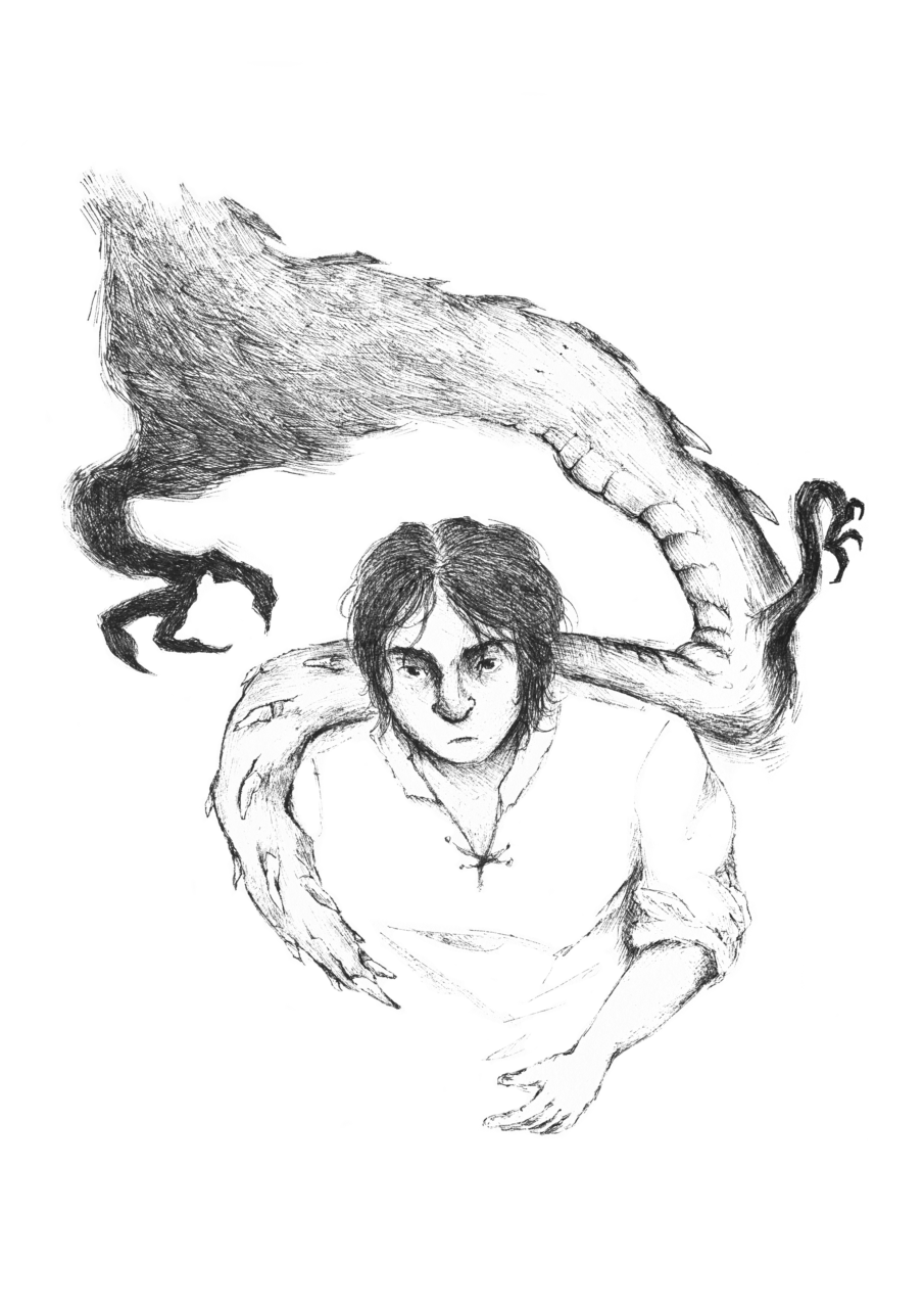 UCLan Degree Show artwork submission by Lucas Keaton Stanley named Re-illustrated edition of 'The Wizard Of Earthsea.'