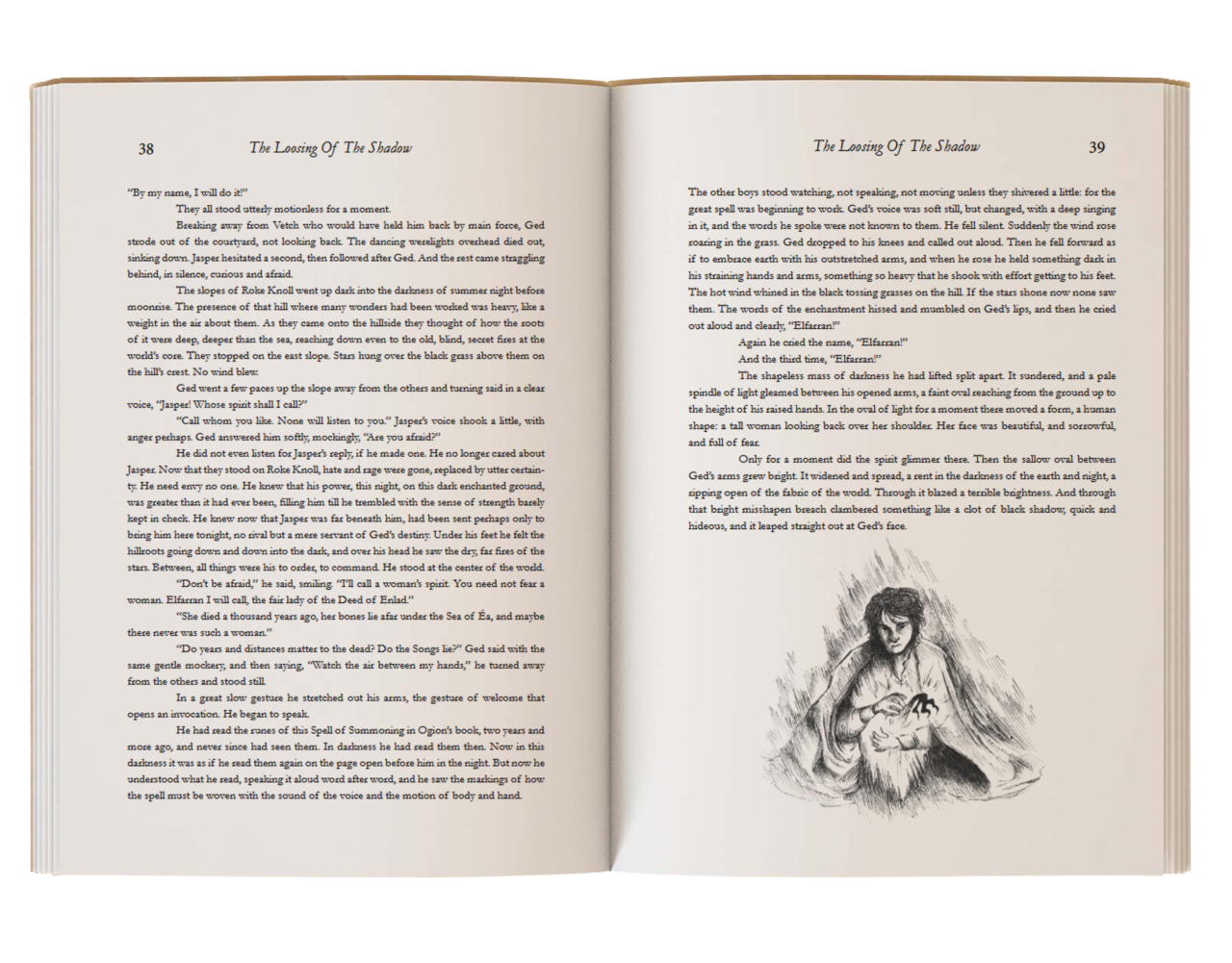UCLan Degree Show artwork submission by Lucas Keaton Stanley named Re-illustrated edition of 'The Wizard Of Earthsea.'